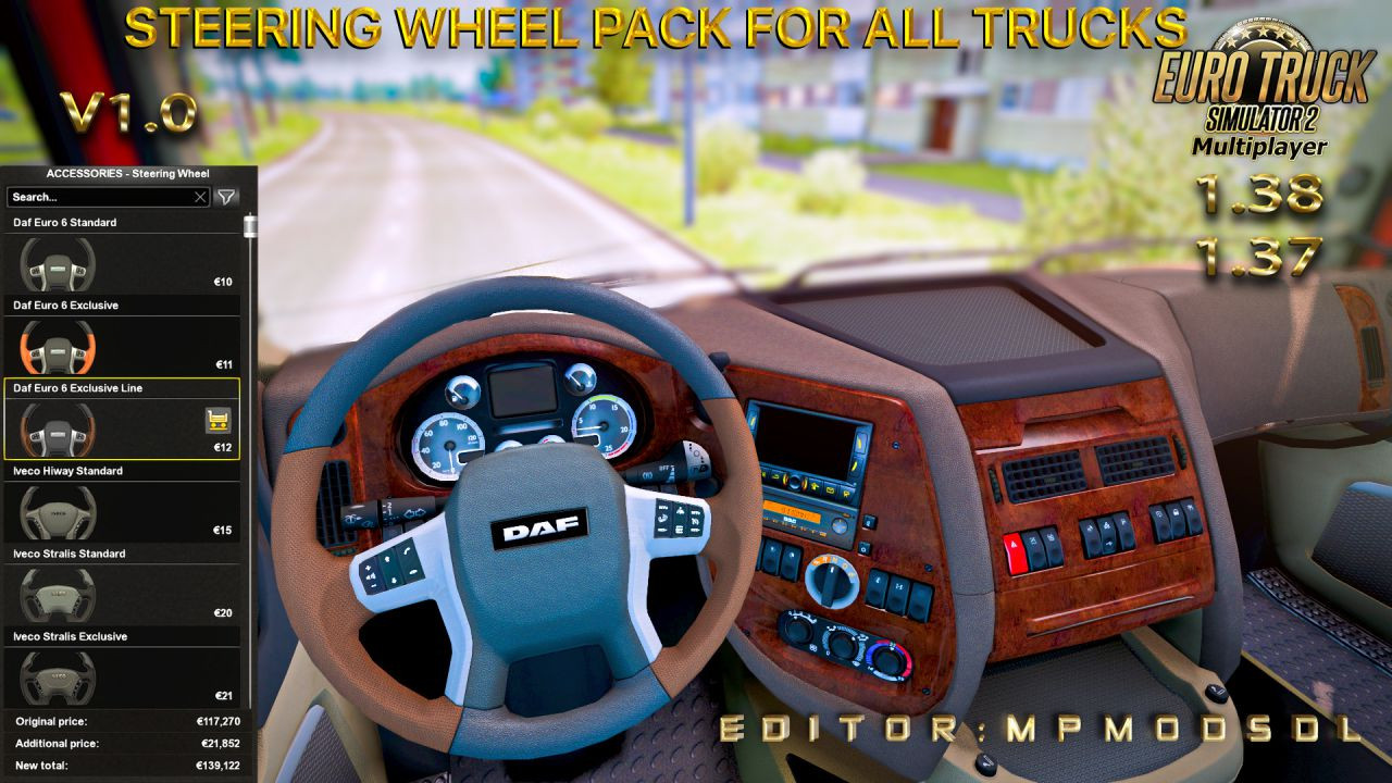Steering Wheel Pack For All Trucks v1.0 For ETS2 Multiplayer 1.37 And 1.38